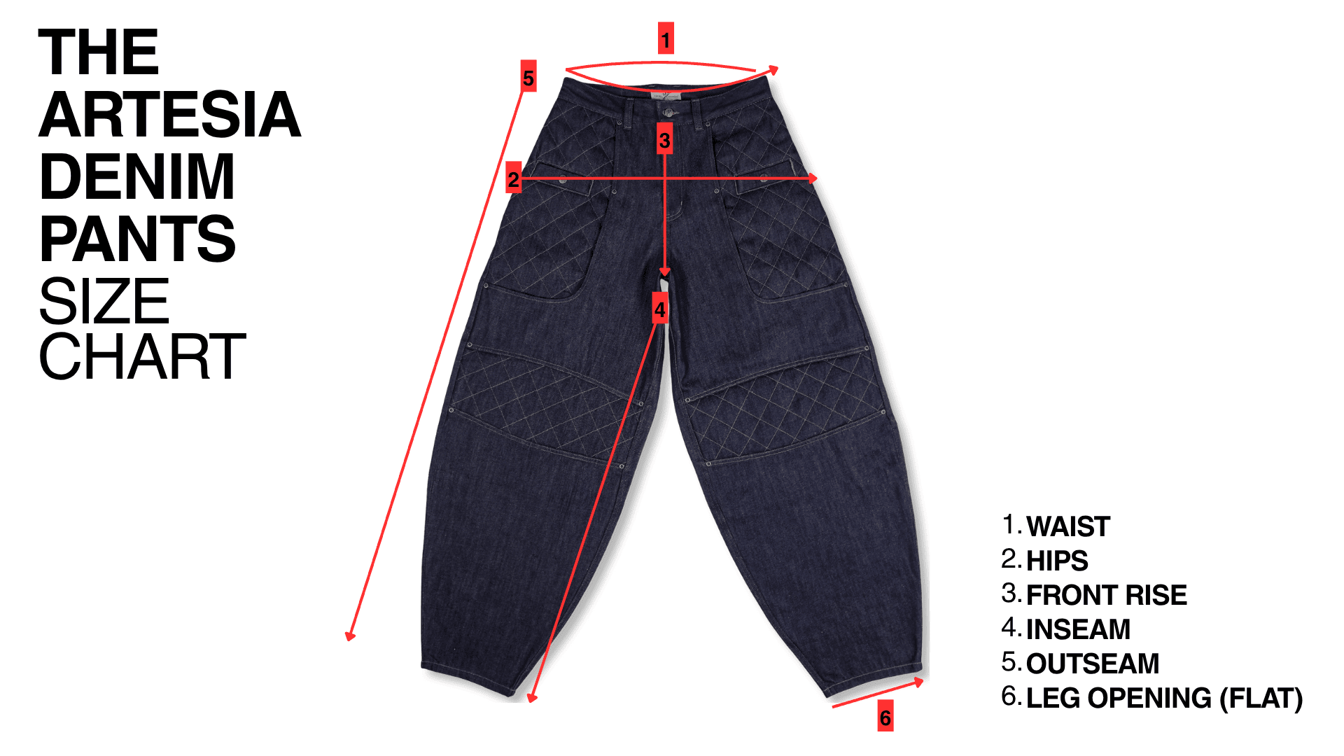 Pants size graphic
